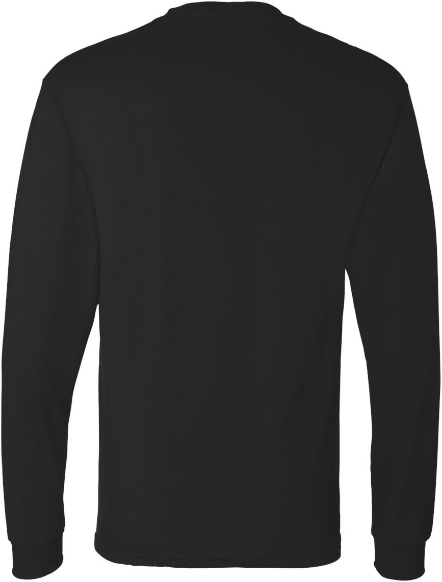 image:imageHanes Mens Essentials LongSleeve TShirt Crewneck Cotton TShirts for Men 2PackBlack 2 Pack