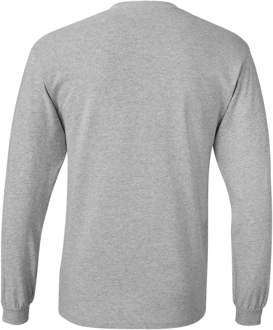 image:imageHanes Mens Essentials LongSleeve TShirt Crewneck Cotton TShirts for Men 2PackLight Steel 2 Pack