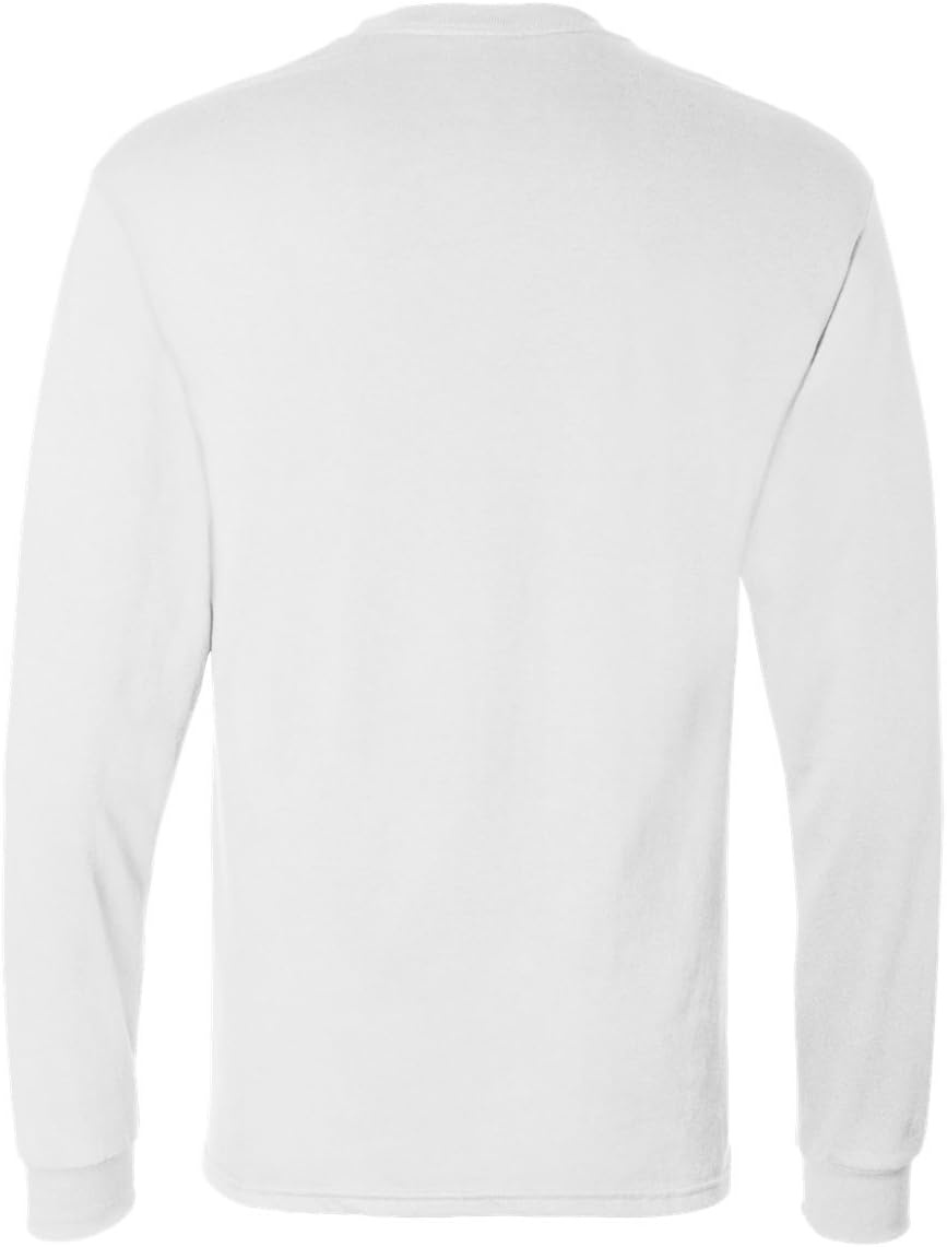 image:imageHanes Mens Essentials LongSleeve TShirt Crewneck Cotton TShirts for Men 2PackWhite 2 Pack