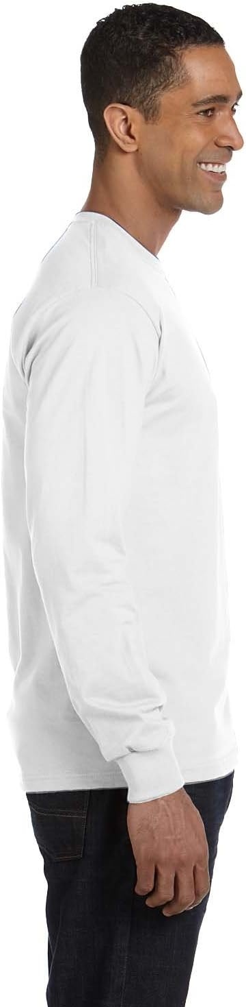 image:imageHanes Mens Essentials LongSleeve TShirt Crewneck Cotton TShirts for Men 2PackWhite 2 Pack