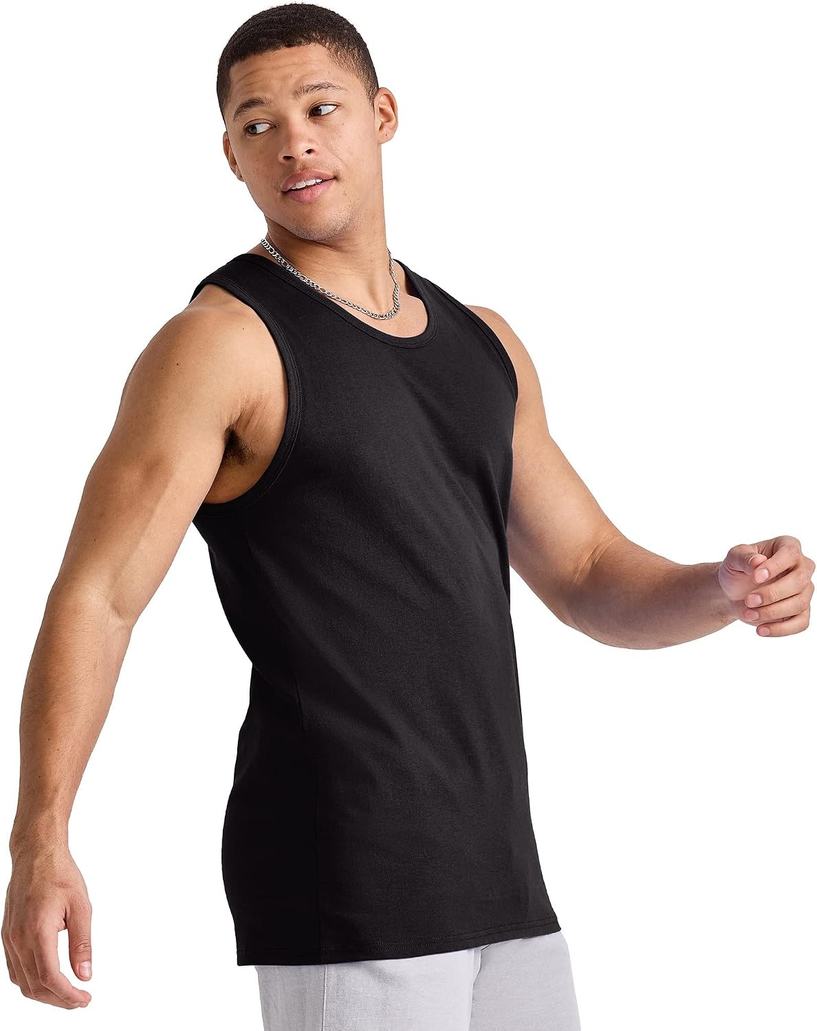 image:imageHanes Mens Essentials Tank Top Pack Midweight Cotton Tanks Sleeveless Shirts 3PackBlack