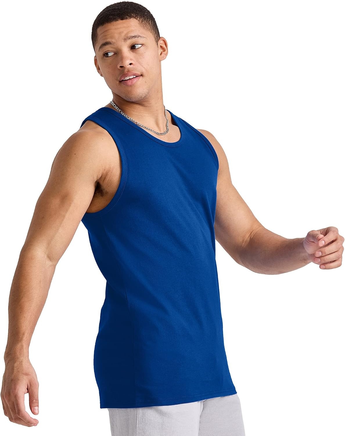image:imageHanes Mens Essentials Tank Top Pack Midweight Cotton Tanks Sleeveless Shirts 3PackDeep Royal
