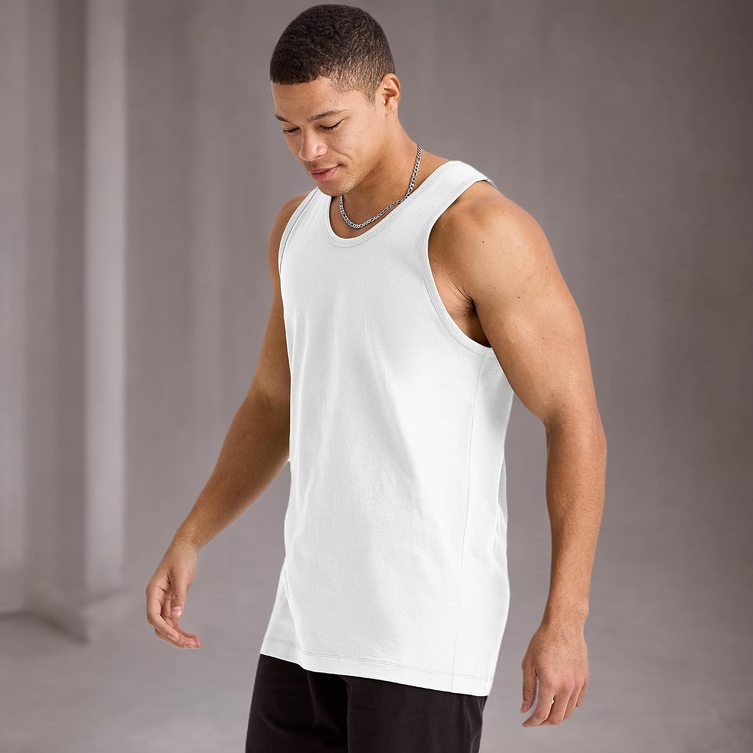 image:imageHanes Mens Essentials Tank Top Pack Midweight Cotton Tanks Sleeveless Shirts 3PackWhite