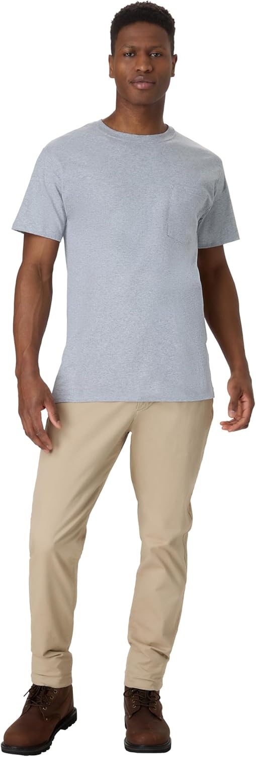 image:imageHanes Mens Mens Workwear Short Sleeve Tee 2PackLight Steel