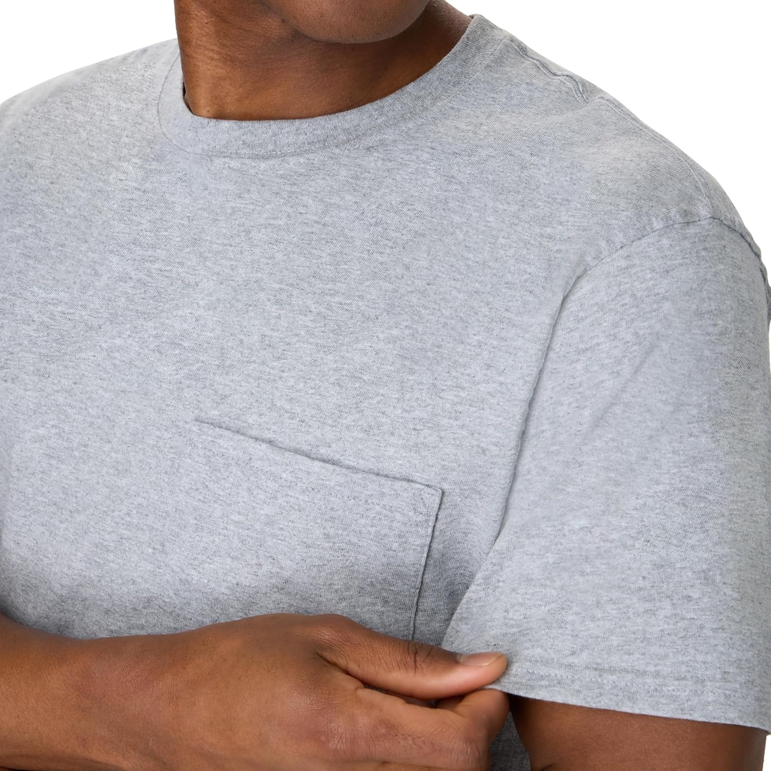 image:imageHanes Mens Mens Workwear Short Sleeve Tee 2PackLight Steel