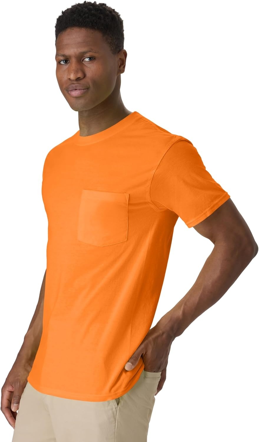 image:imageHanes Mens Mens Workwear Short Sleeve Tee 2PackSafety Orange
