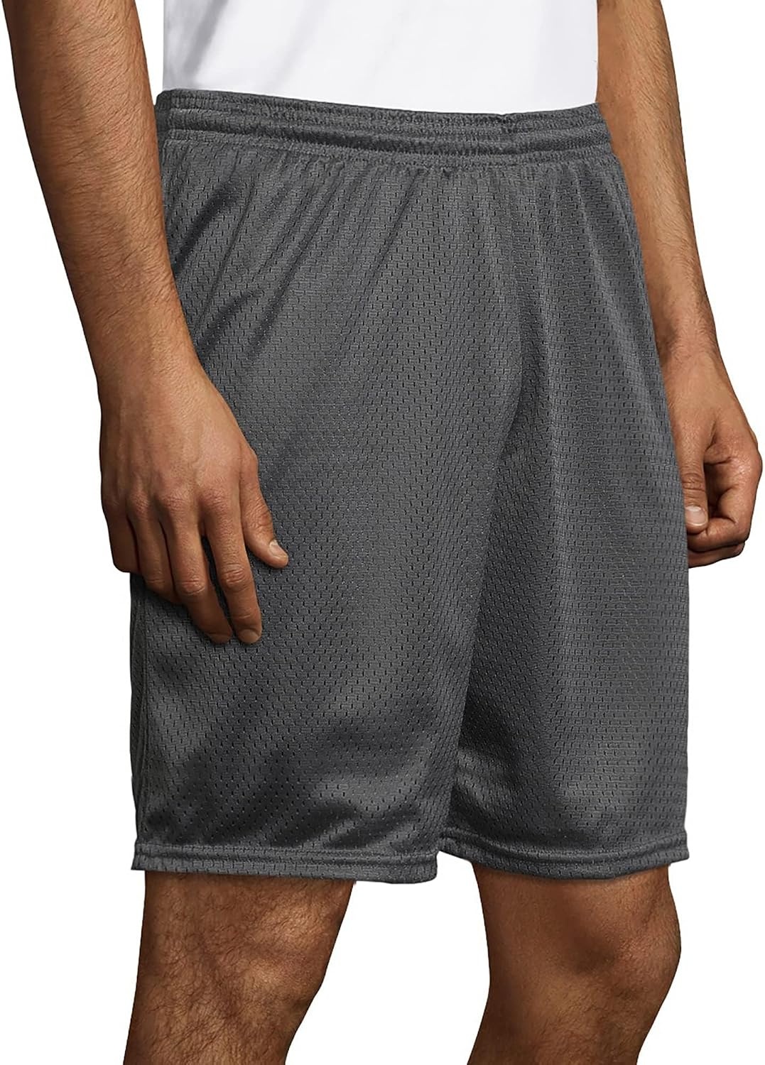image:imageHanes Mens Mesh Pocket ShortRailroad Gray