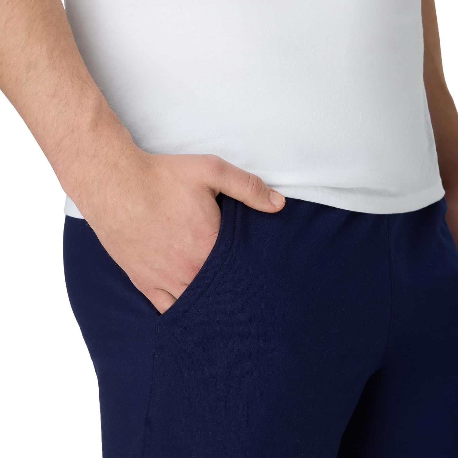 image:imageHanes Mens Originals Cotton Pockets Pullon Jersey Gym Shorts 7Athletic Navy