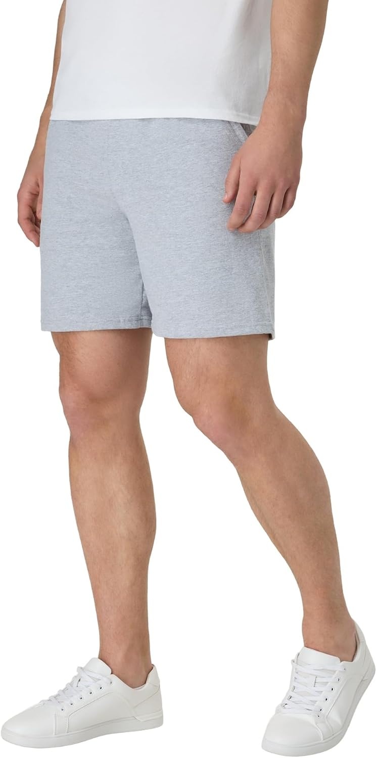 image:imageHanes Mens Originals Cotton Pockets Pullon Jersey Gym Shorts 7Light Steel