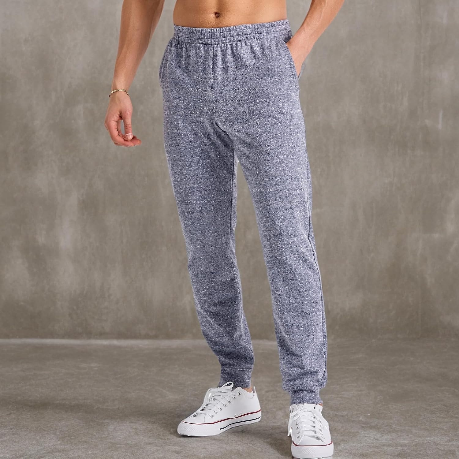image:imageHanes Mens Originals French Terry Joggers Lightweight Sweatpants with Pockets 30 InseamNavy Pe Heather