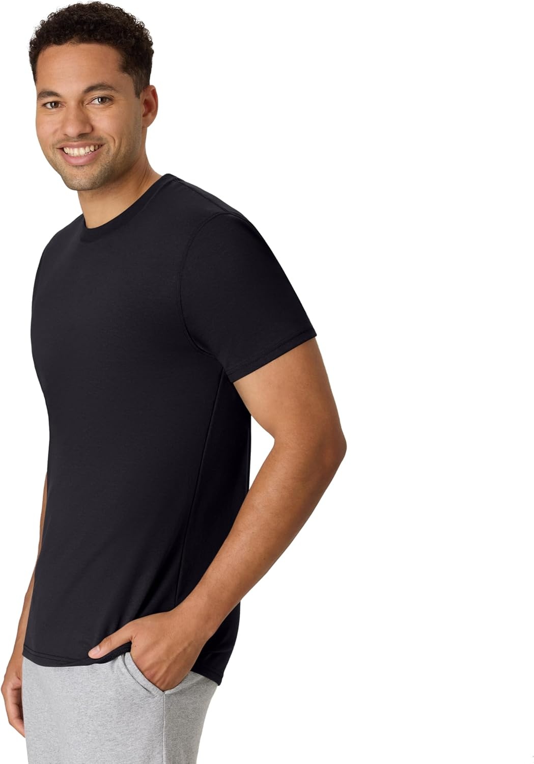 image:imageHanes Mens Originals Lightweight TShirt Crewneck TShirts for Men TriBlend TeeBlack