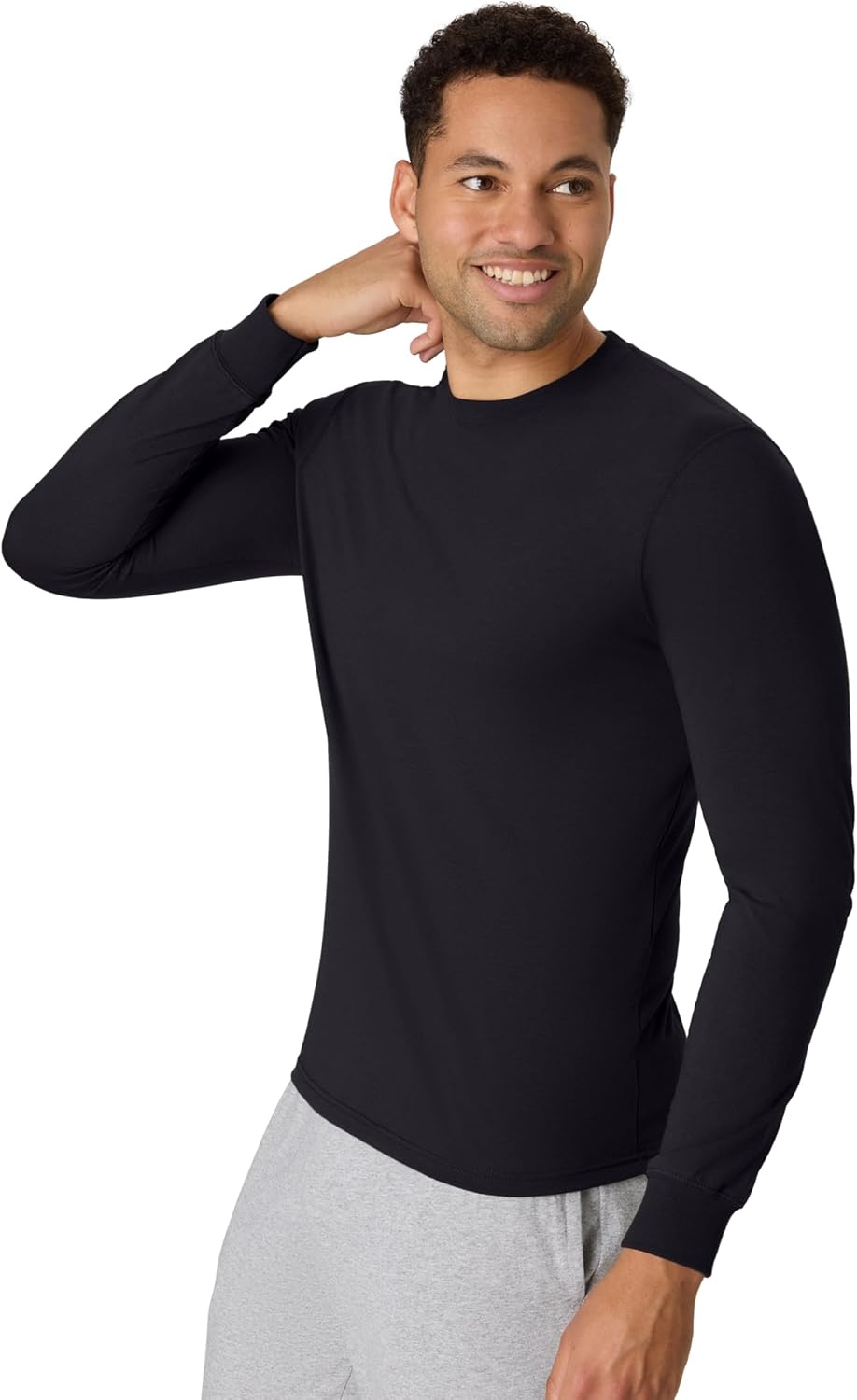 image:imageHanes Mens Originals Long Sleeve TShirt Lightweight TriBlend Jersey Tee for MenBlack