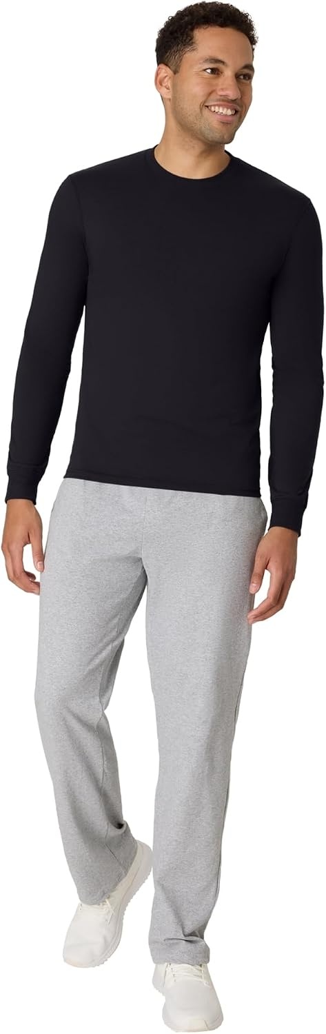 image:imageHanes Mens Originals Long Sleeve TShirt Lightweight TriBlend Jersey Tee for MenBlack