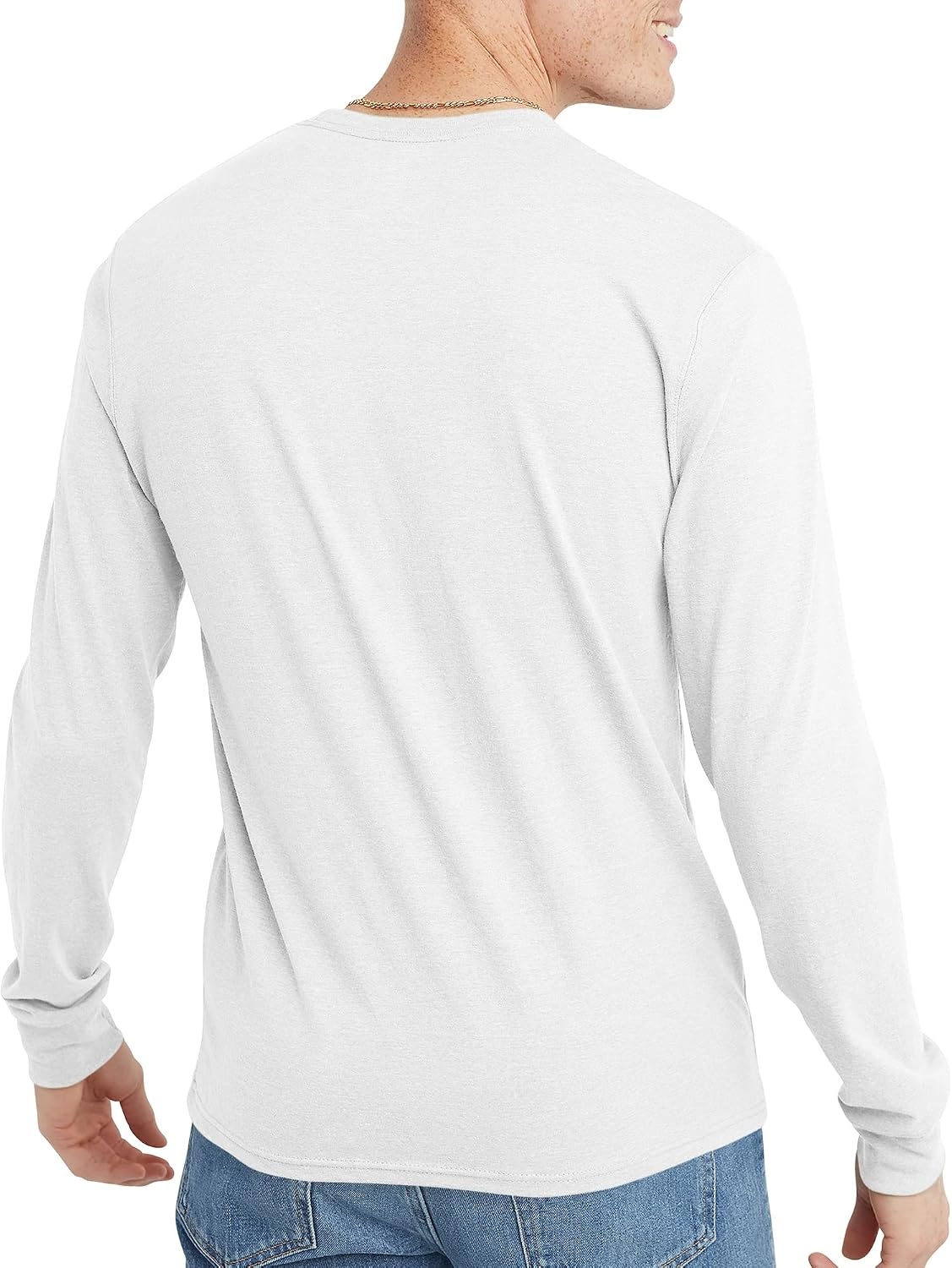image:imageHanes Mens Originals Long Sleeve TShirt Lightweight TriBlend Jersey Tee for MenEco White