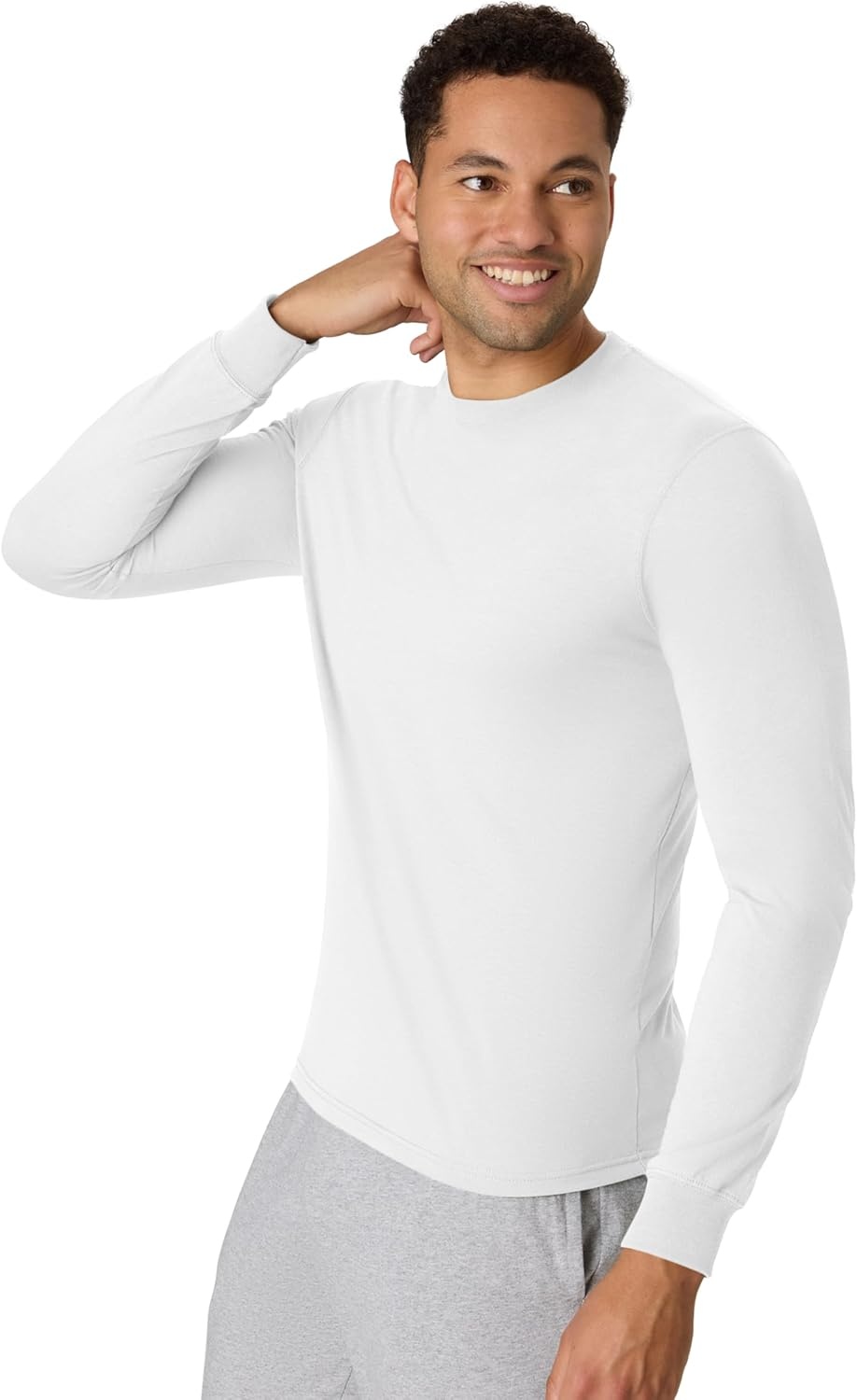 image:imageHanes Mens Originals Long Sleeve TShirt Lightweight TriBlend Jersey Tee for MenEco White