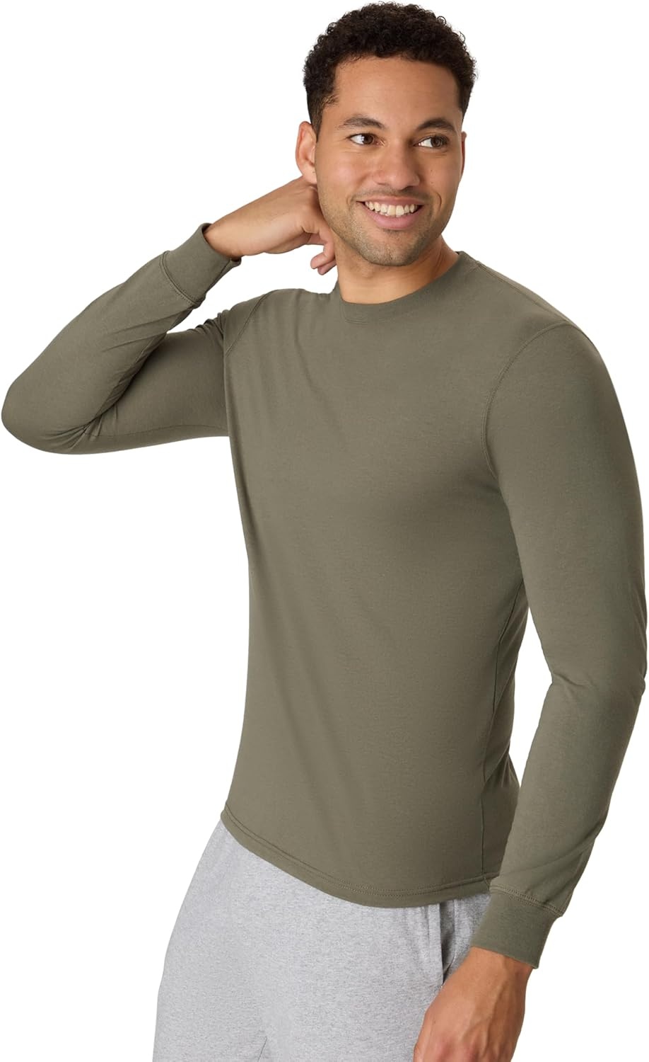 image:imageHanes Mens Originals Long Sleeve TShirt Lightweight TriBlend Jersey Tee for MenFatigue Green
