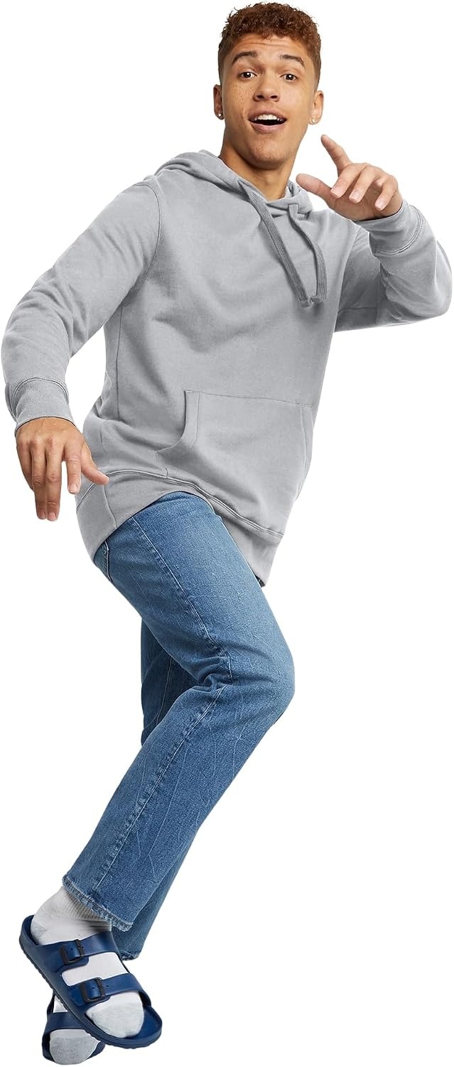 image:imageHanes Mens Originals Midweight Fleece Hoodie Pullover Hooded Sweatshirt for MenLight Steel