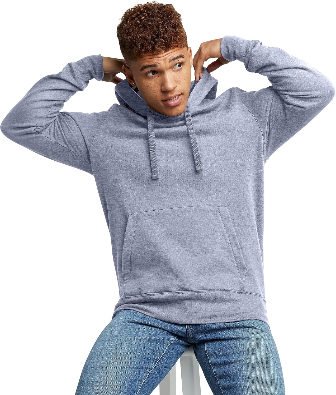 image:imageHanes Mens Originals Midweight Fleece Hoodie Pullover Hooded Sweatshirt for MenNavy Pe Heather