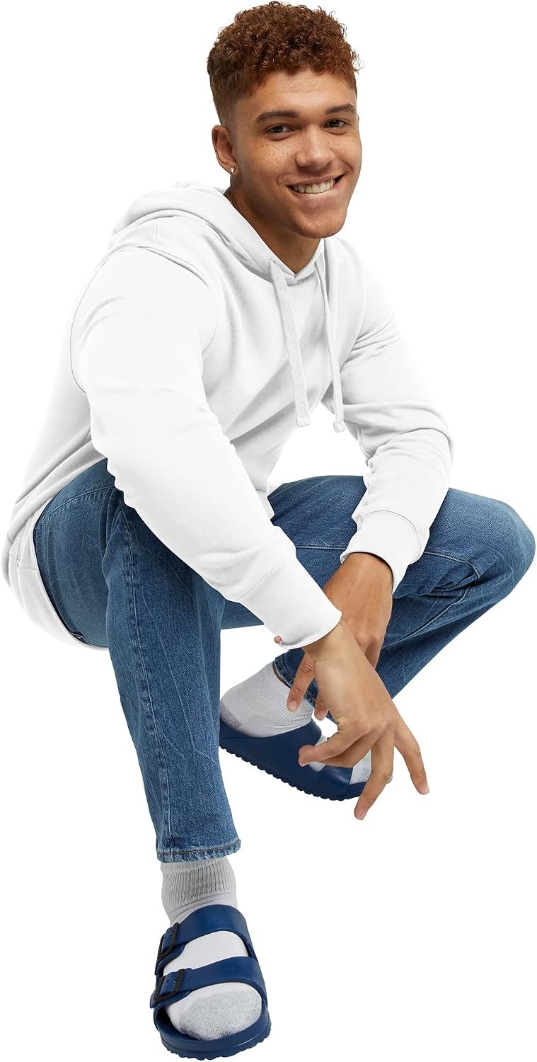 image:imageHanes Mens Originals Midweight Fleece Hoodie Pullover Hooded Sweatshirt for MenWhite