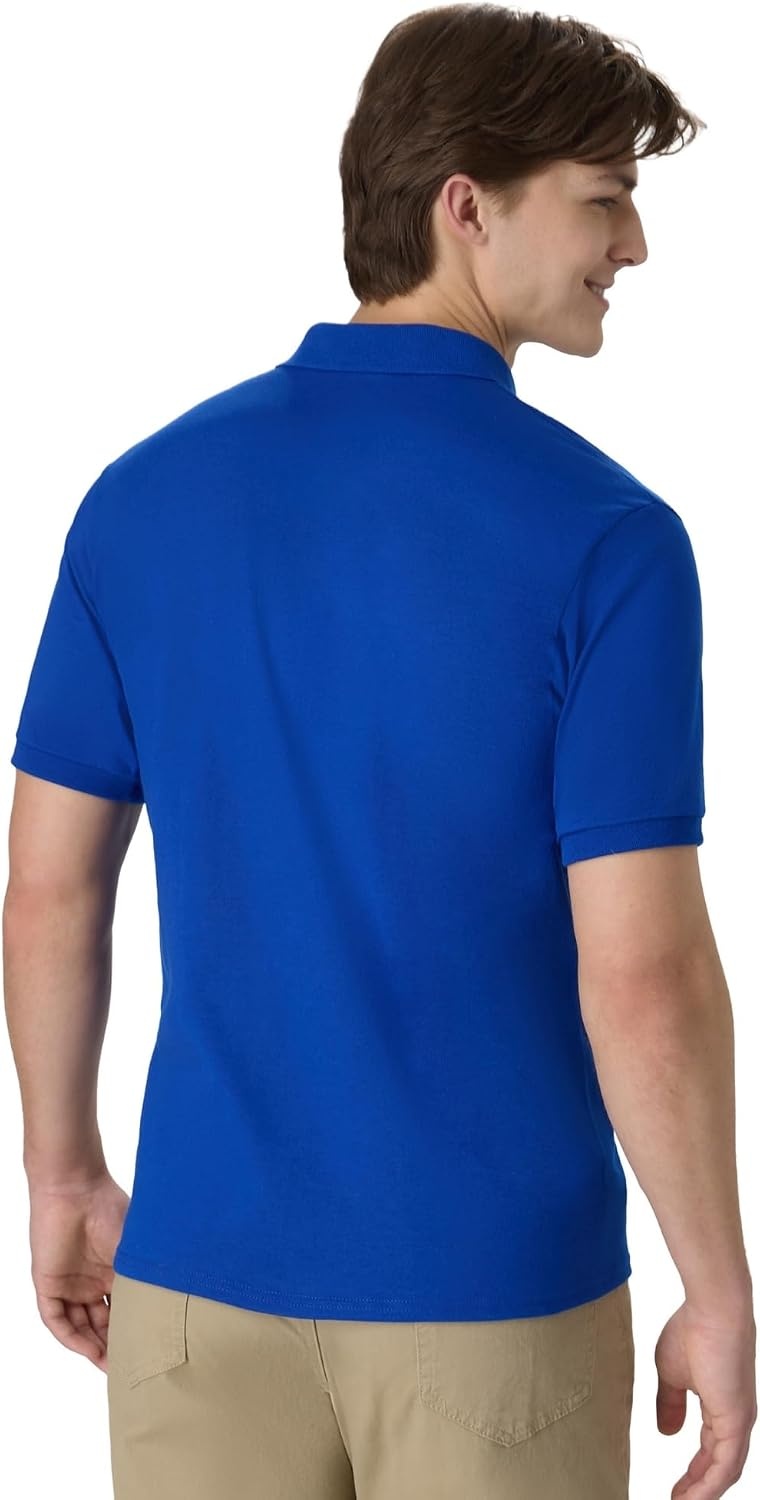 image:imageHanes Mens Short Sleeve Jersey Pocket Polo Pack of 2Deep Royal