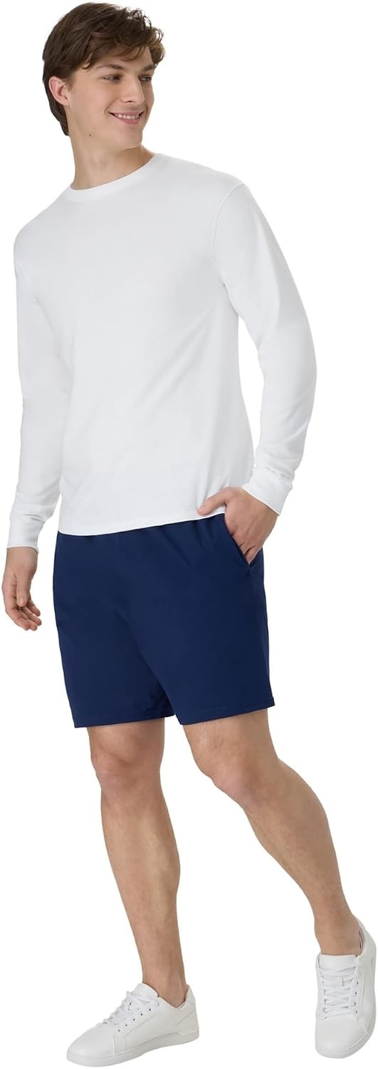 image:imageHanes Mens Shorts Essentials Short with Pockets Gym Shorts for Men Mens Athletic Shorts 75Navy