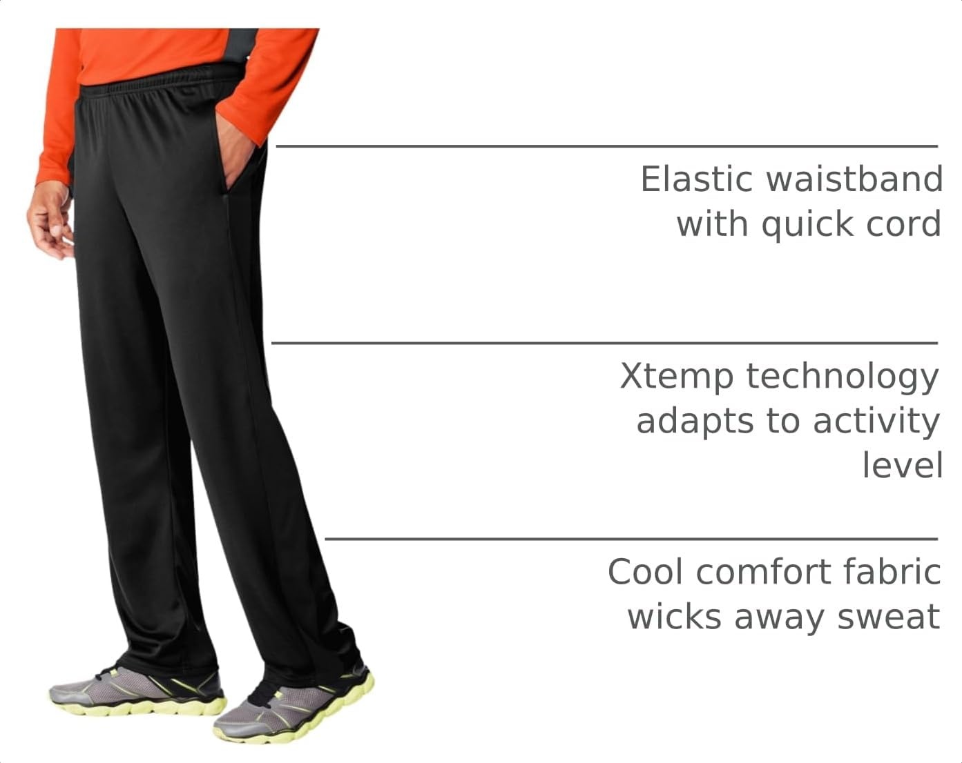 image:imageHanes Mens Sport Knit Training PantBlack