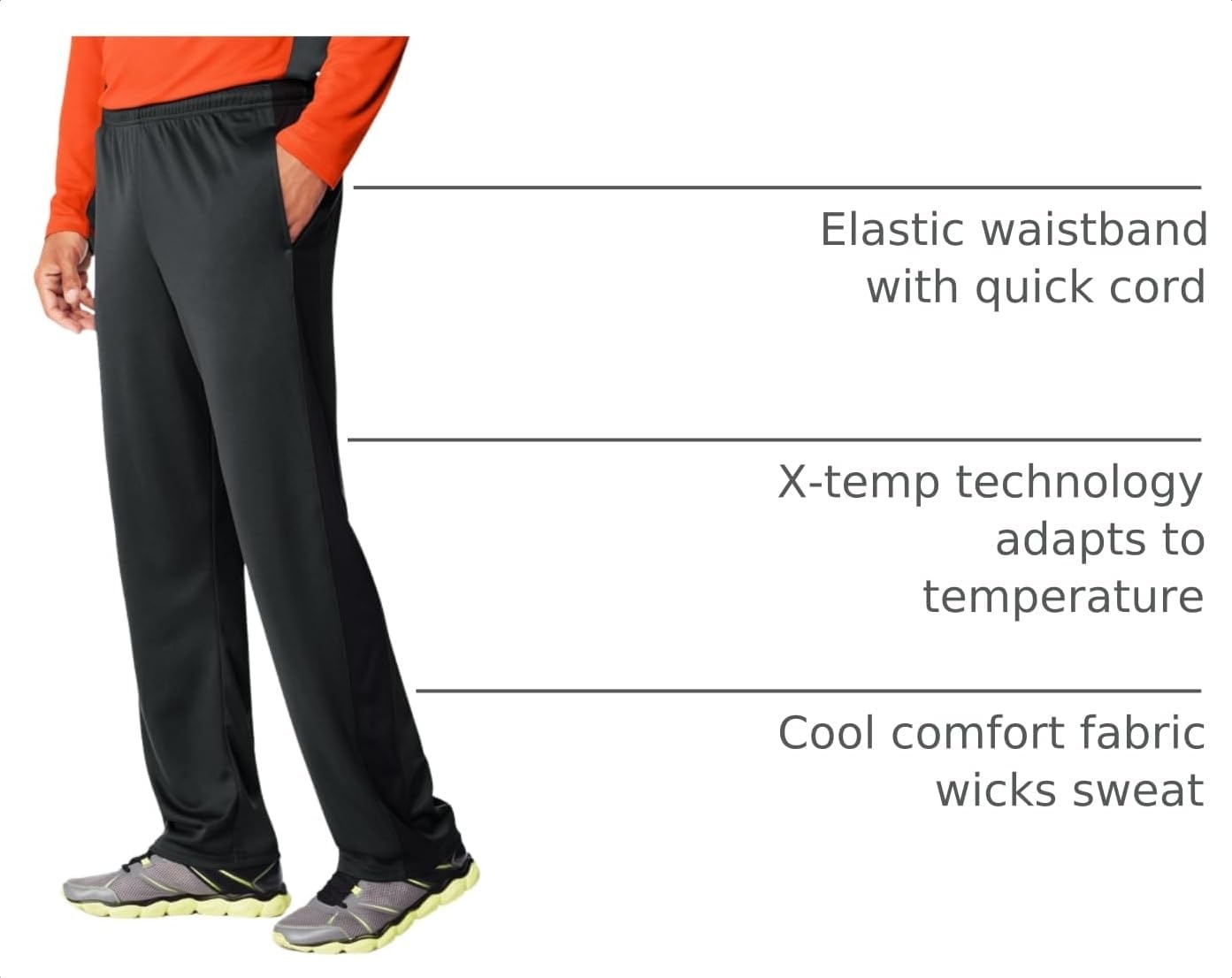 image:imageHanes Mens Sport Knit Training PantStealthBlack