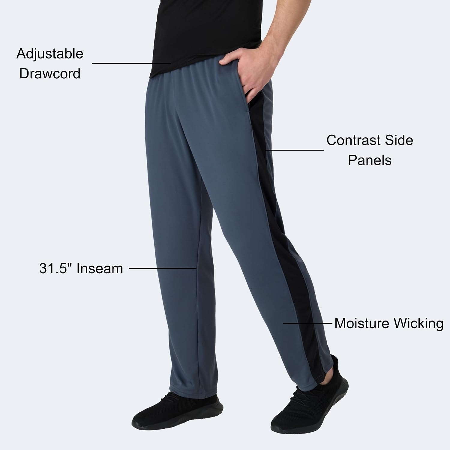 image:imageHanes Mens Sport Knit Training PantStealthBlack