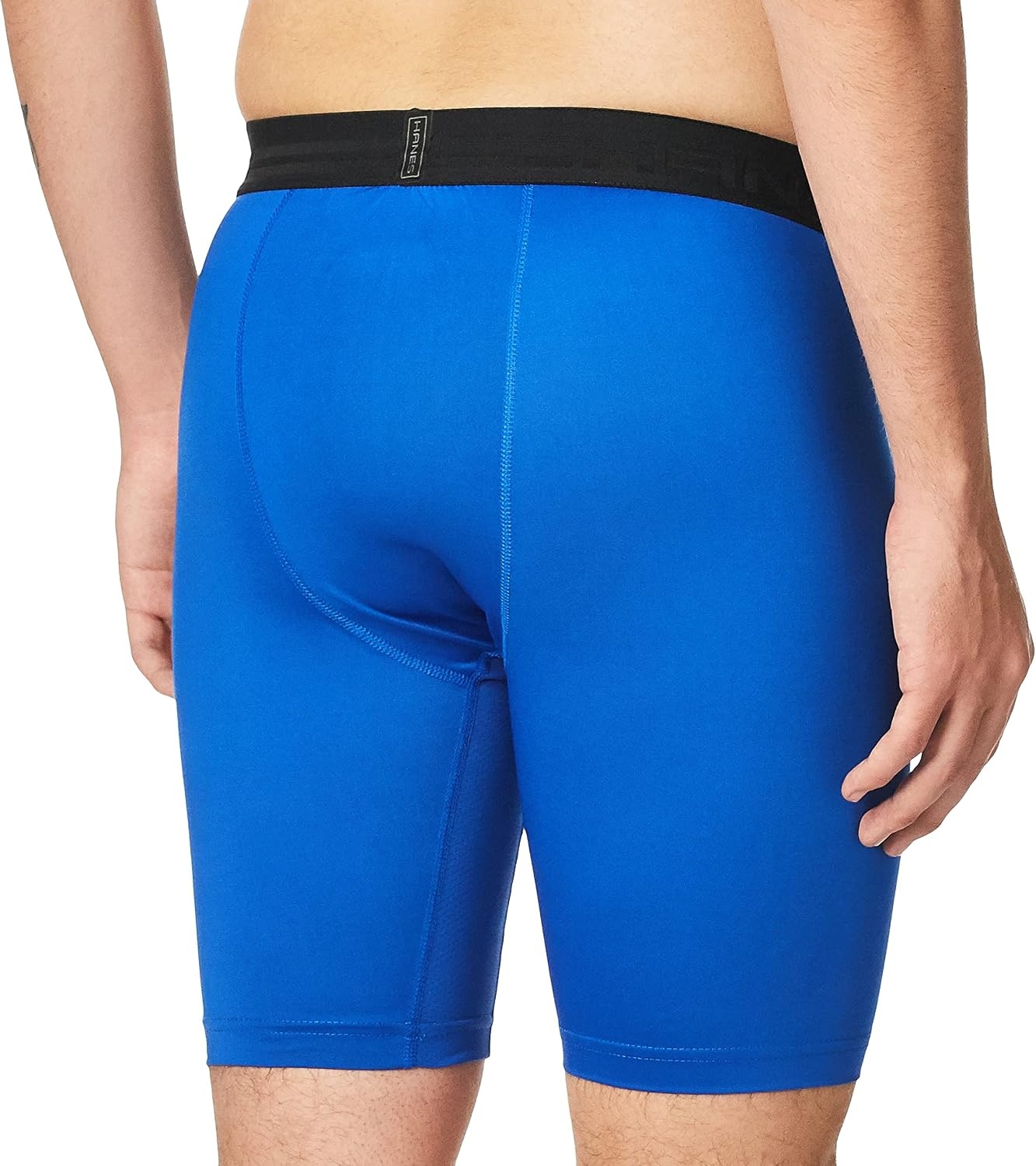 image:imageHanes Mens Sport Mens Performance Compression ShortAwesome BlueEbony
