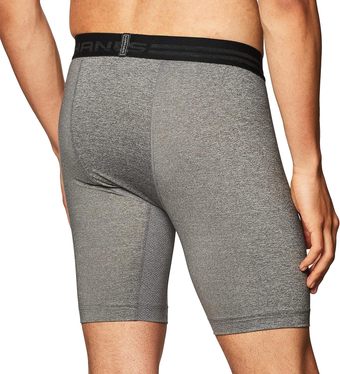 image:imageHanes Mens Sport Mens Performance Compression ShortCharcoal HeatherEbony