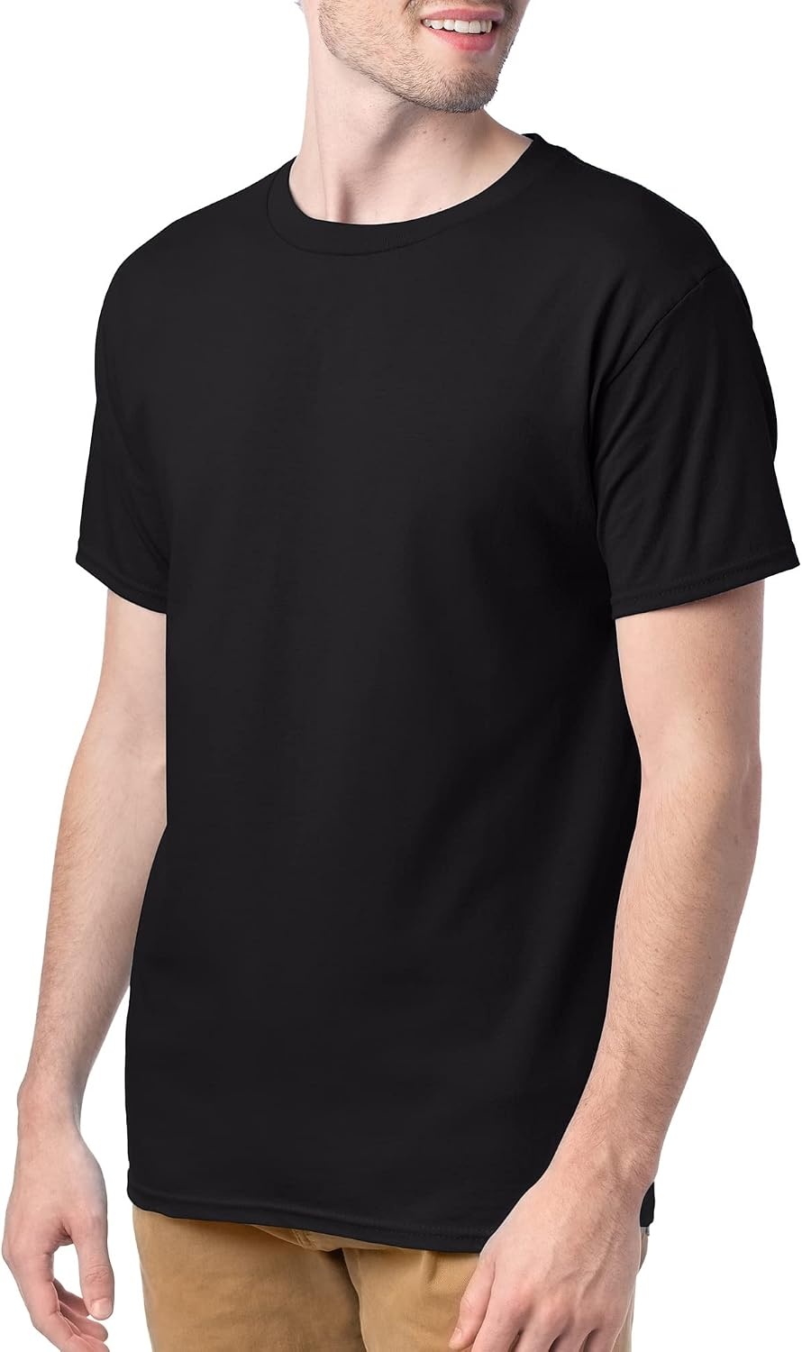 image:imageHanes Mens TShirt Pack 4 or 6 Pack EssentialT Crewneck Cotton TShirts Everyday Mens Clothing Big amp TallBlack