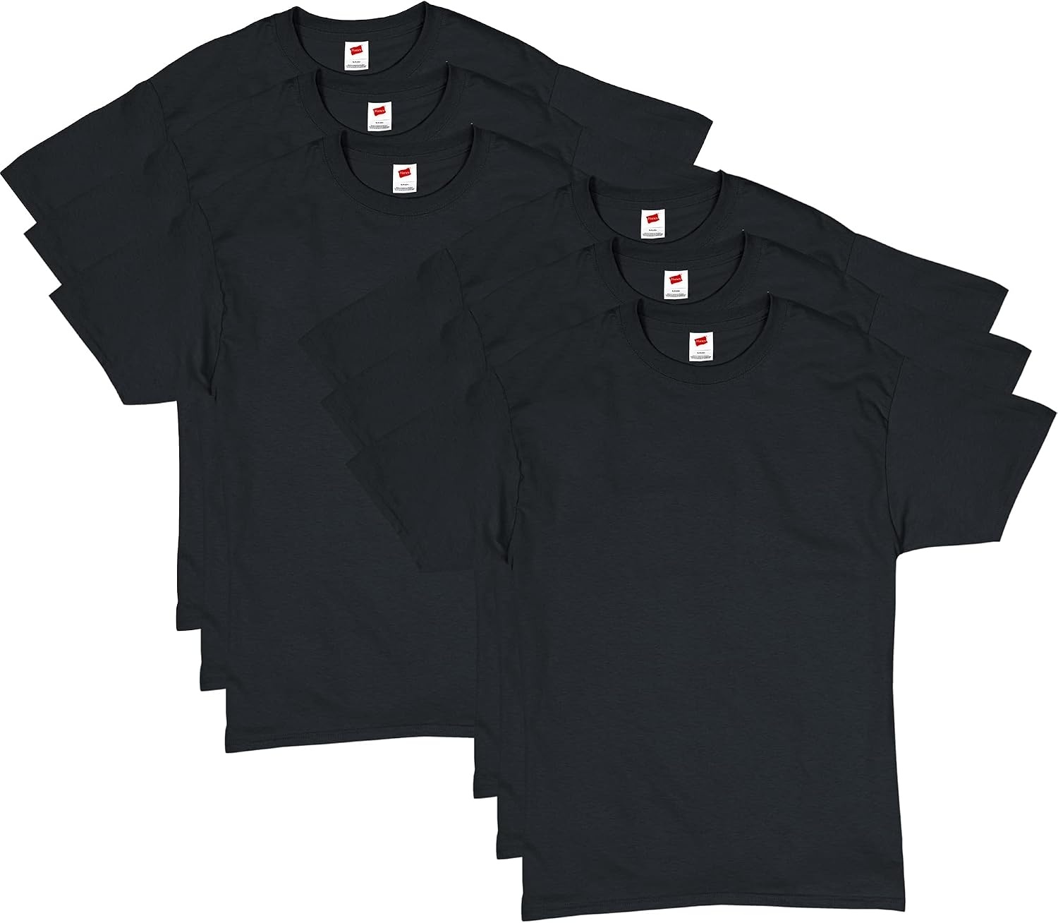 image:imageHanes Mens TShirt Pack 4 or 6 Pack EssentialT Crewneck Cotton TShirts Everyday Mens Clothing Big amp TallBlack