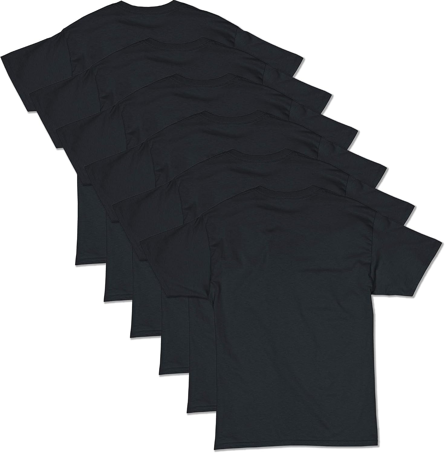 image:imageHanes Mens TShirt Pack 4 or 6 Pack EssentialT Crewneck Cotton TShirts Everyday Mens Clothing Big amp TallBlack