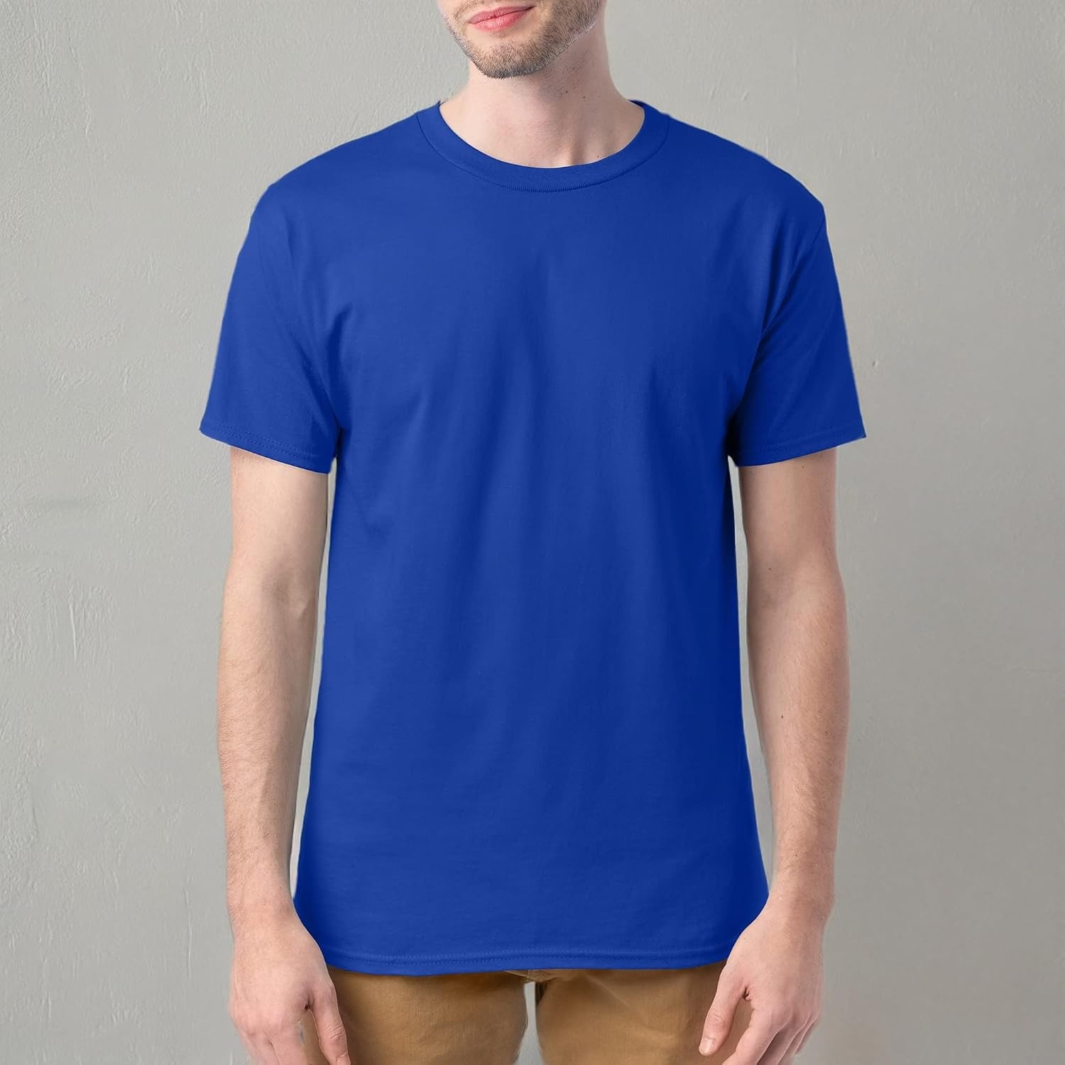 image:imageHanes Mens TShirt Pack 4 or 6 Pack EssentialT Crewneck Cotton TShirts Everyday Mens Clothing Big amp TallDeep Royal 4 Pack