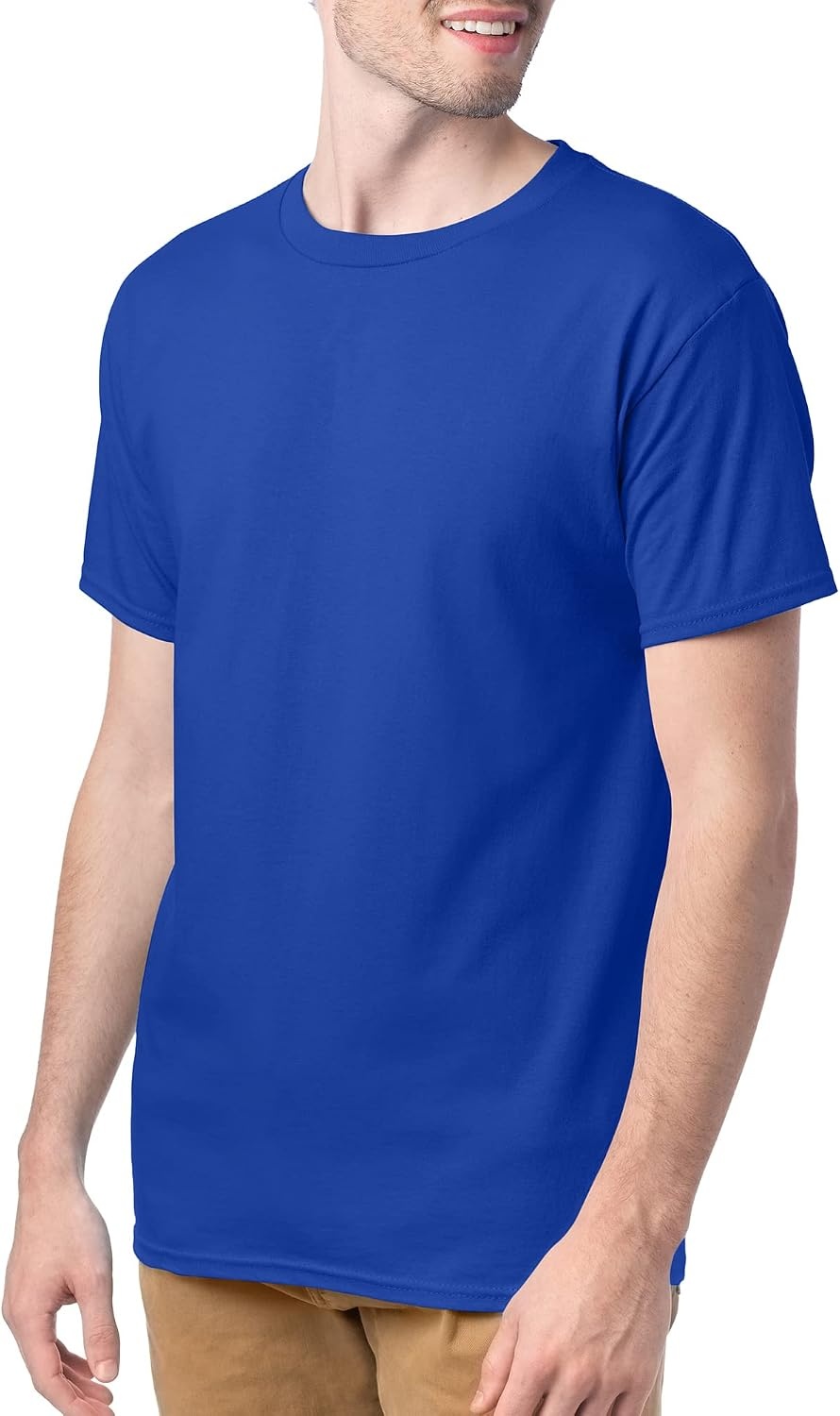 image:imageHanes Mens TShirt Pack 4 or 6 Pack EssentialT Crewneck Cotton TShirts Everyday Mens Clothing Big amp TallDeep Royal 4 Pack