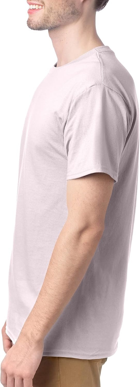 image:imageHanes Mens TShirt Pack 4 or 6 Pack EssentialT Crewneck Cotton TShirts Everyday Mens Clothing Big amp TallPale Pink 4 Pack