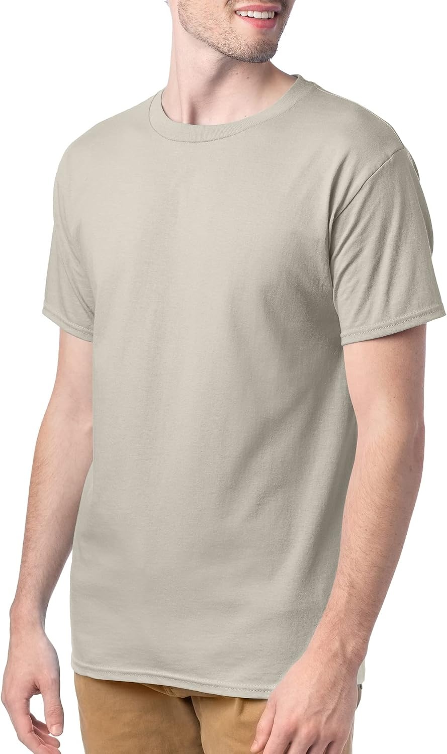 image:imageHanes Mens TShirt Pack 4 or 6 Pack EssentialT Crewneck Cotton TShirts Everyday Mens Clothing Big amp TallSand 4 Pack