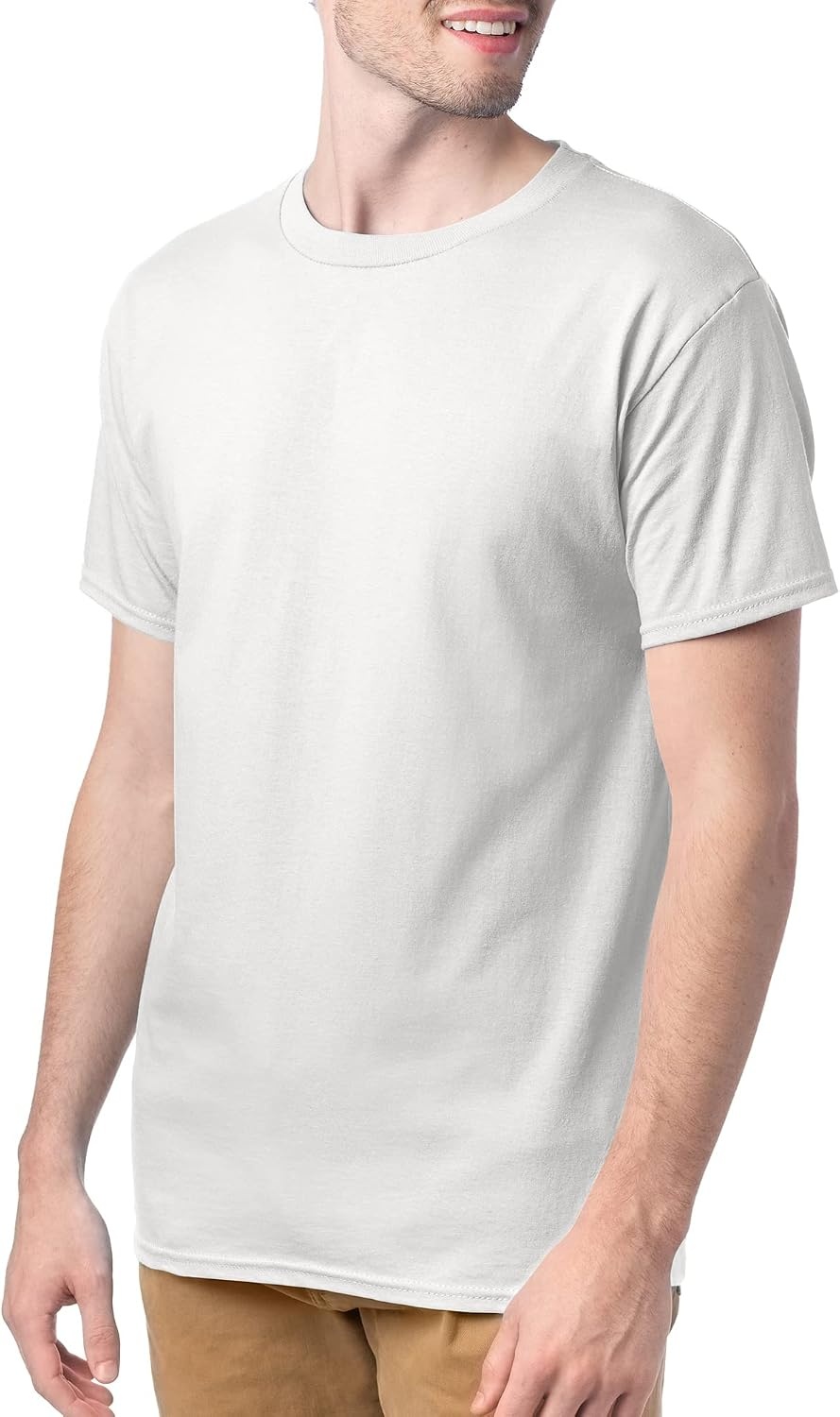 image:imageHanes Mens TShirt Pack 4 or 6 Pack EssentialT Crewneck Cotton TShirts Everyday Mens Clothing Big amp TallWhite 6 Pack