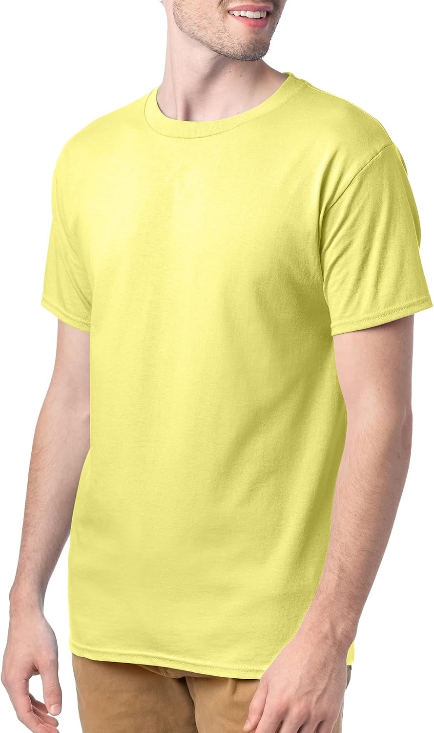 image:imageHanes Mens TShirt Pack 4 or 6 Pack EssentialT Crewneck Cotton TShirts Everyday Mens Clothing Big amp TallYellow