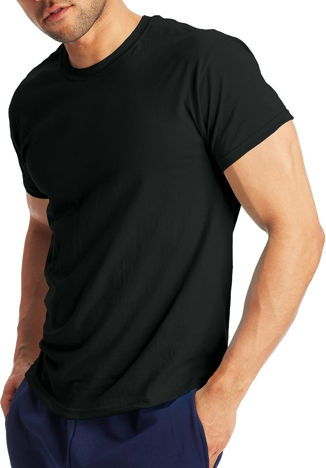 image:imageHanes Mens XTemp Performance TShirt Pack Cotton Blend MoistureWicking Tees for Men 2PackBlack