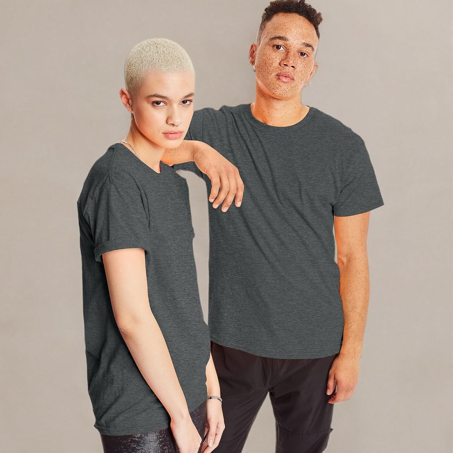 image:imageHanes Mens XTemp Performance TShirt Pack Cotton Blend MoistureWicking Tees for Men 2PackCharcoal Heather