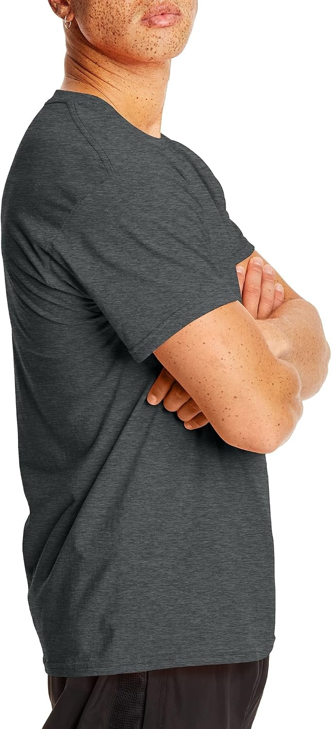 image:imageHanes Mens XTemp Performance TShirt Pack Cotton Blend MoistureWicking Tees for Men 2PackCharcoal Heather