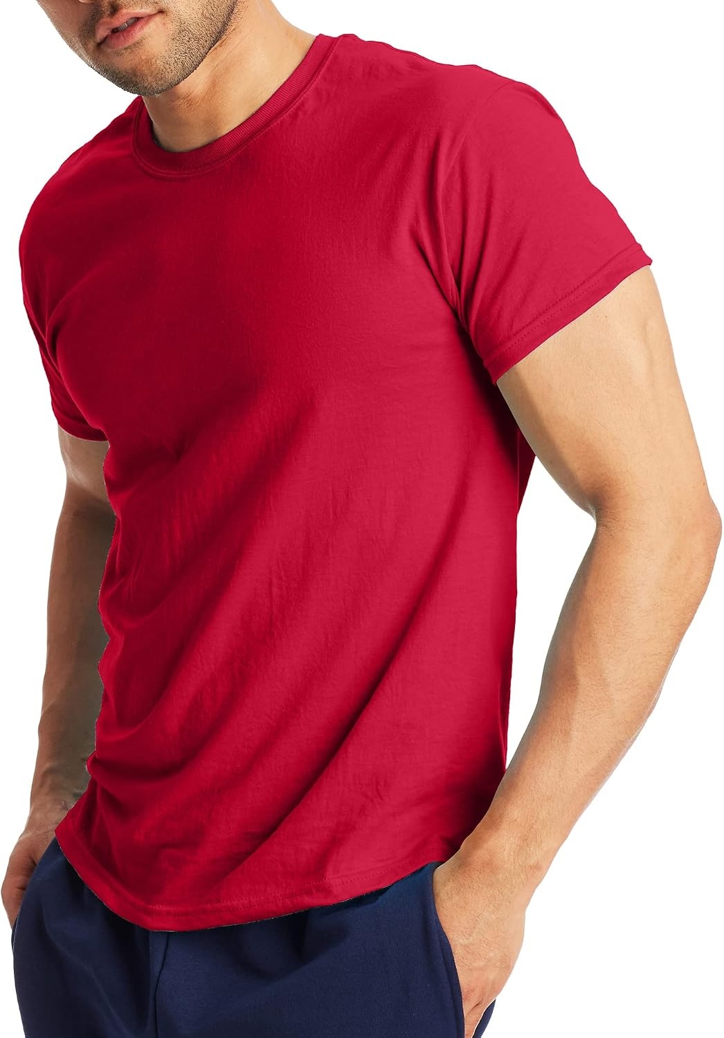 image:imageHanes Mens XTemp Performance TShirt Pack Cotton Blend MoistureWicking Tees for Men 2PackDeep Red