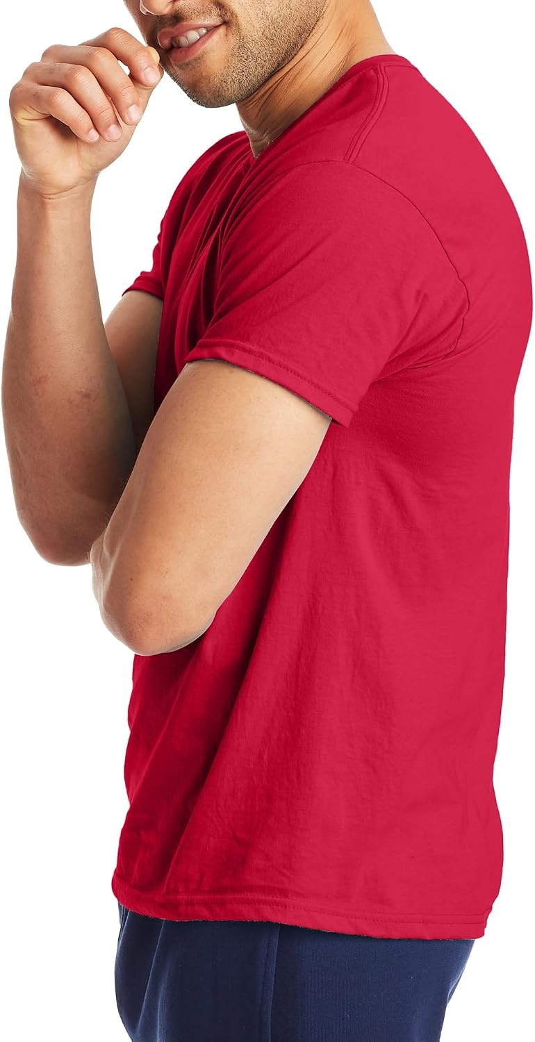 image:imageHanes Mens XTemp Performance TShirt Pack Cotton Blend MoistureWicking Tees for Men 2PackDeep Red