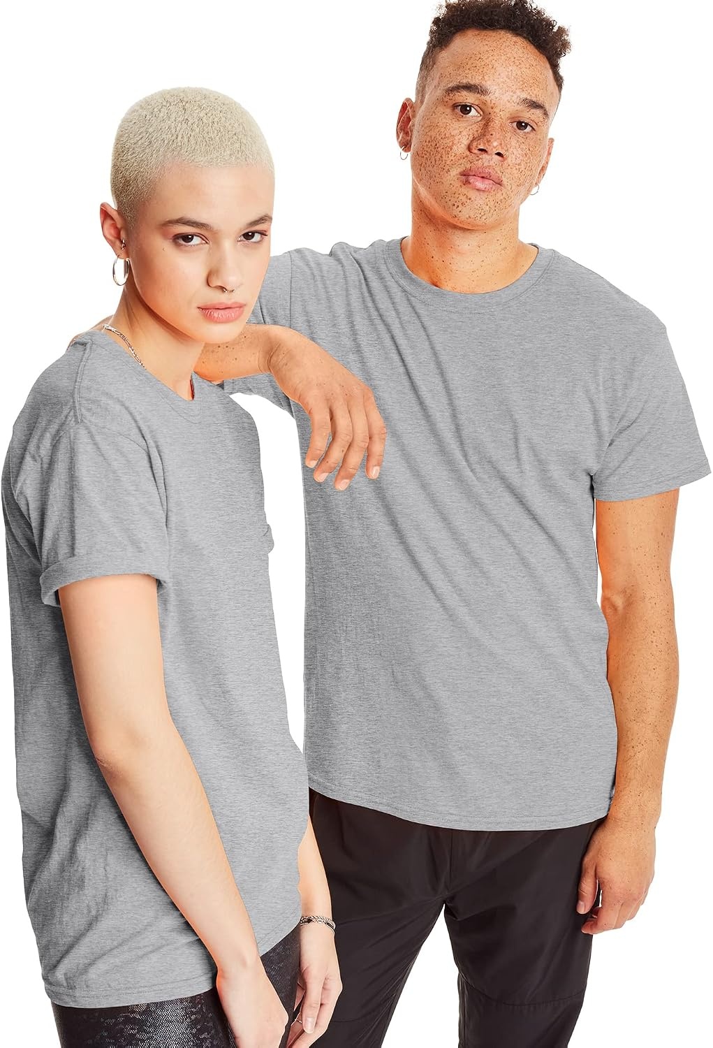 image:imageHanes Mens XTemp Performance TShirt Pack Cotton Blend MoistureWicking Tees for Men 2PackLight Steel