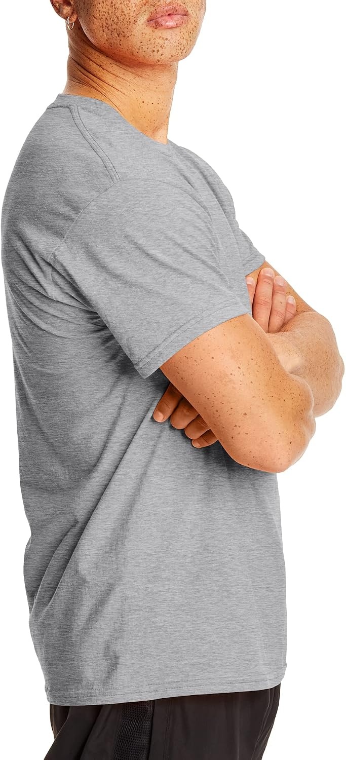 image:imageHanes Mens XTemp Performance TShirt Pack Cotton Blend MoistureWicking Tees for Men 2PackLight Steel
