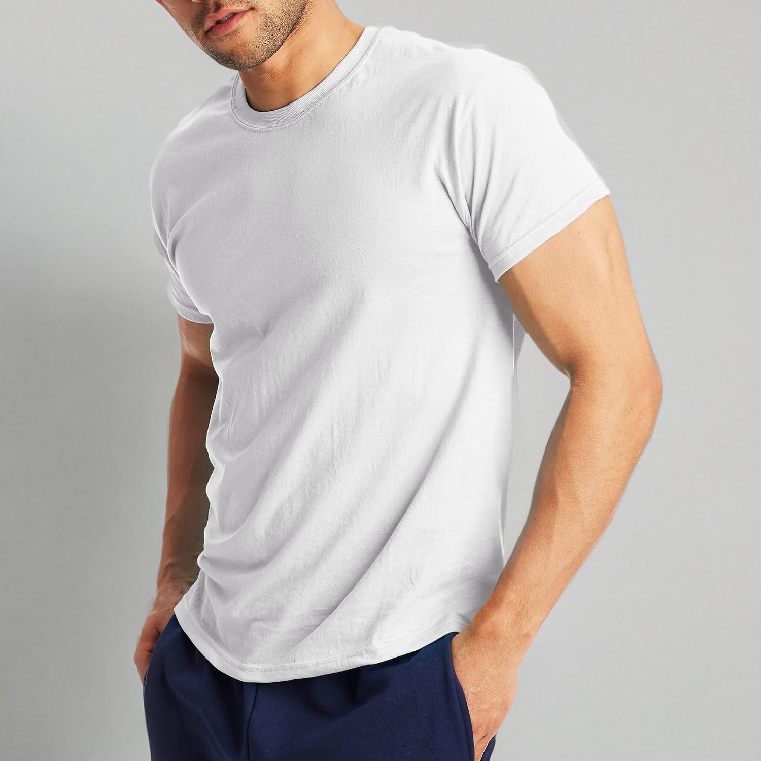 image:imageHanes Mens XTemp Performance TShirt Pack Cotton Blend MoistureWicking Tees for Men 2PackWhite