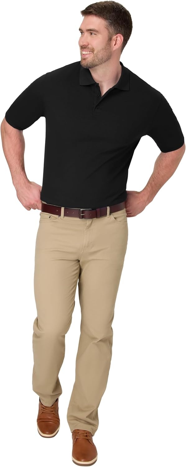 image:imageHanes Mens XTemp Short Sleeve Polo Shirt Midweight Mens ShirtBlack