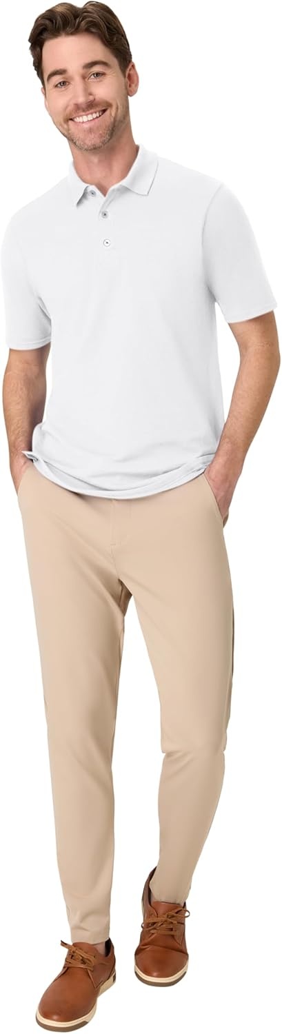 image:imageHanes mens Xtemp Performance Polo Cotton Blend Sport Shirt for Men With Odor ControlWhite