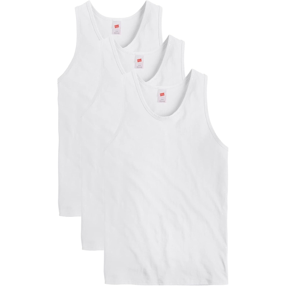 image:imageHanes Mens Essentials Tank Top Pack Midweight Cotton Tanks Sleeveless Shirts 3PackWhite